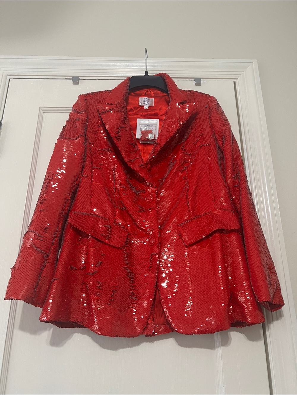 Just B Red Sequin Blazer Jacket